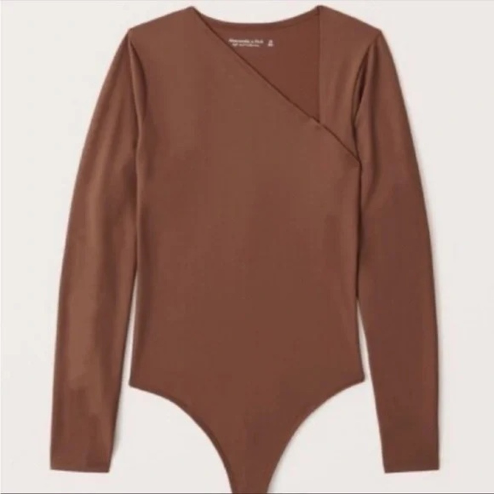 Abercrombie & Fitch Asymmetrical Rust Colored Soft A&F Collection Bodysuit Small - Picture 2 of 5